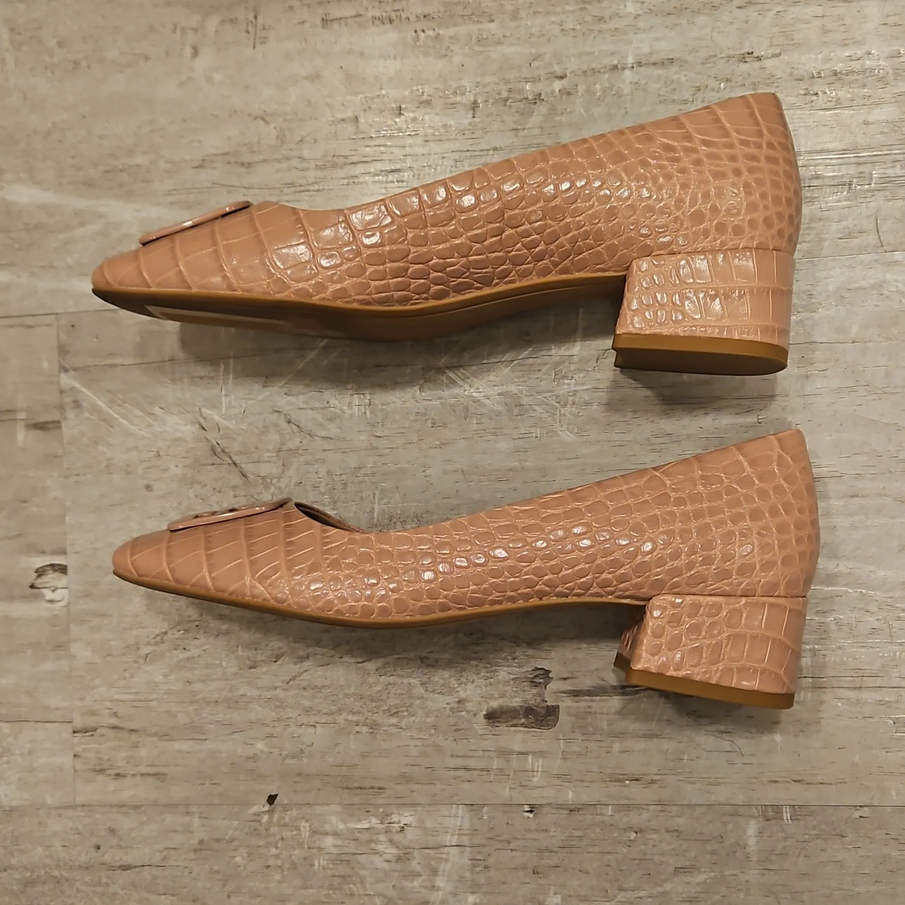 💕TORY BURCH💕 Georgia Pump Soft Croc Embossed Leather Meadowsweet Pink 9.5 NWOT - Image 7