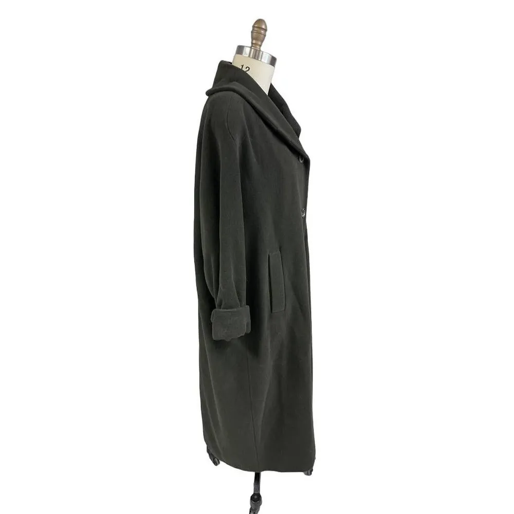 VTG YELL Germany Maxi Sack Coat Green Wool/Angora Womens Sz 38/M/L Size M - Image 5