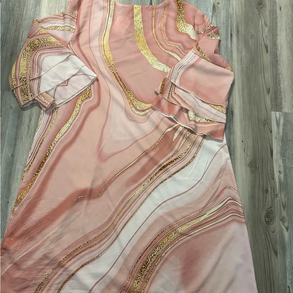 Pink Swirl Dress Size large NWT - Image 2