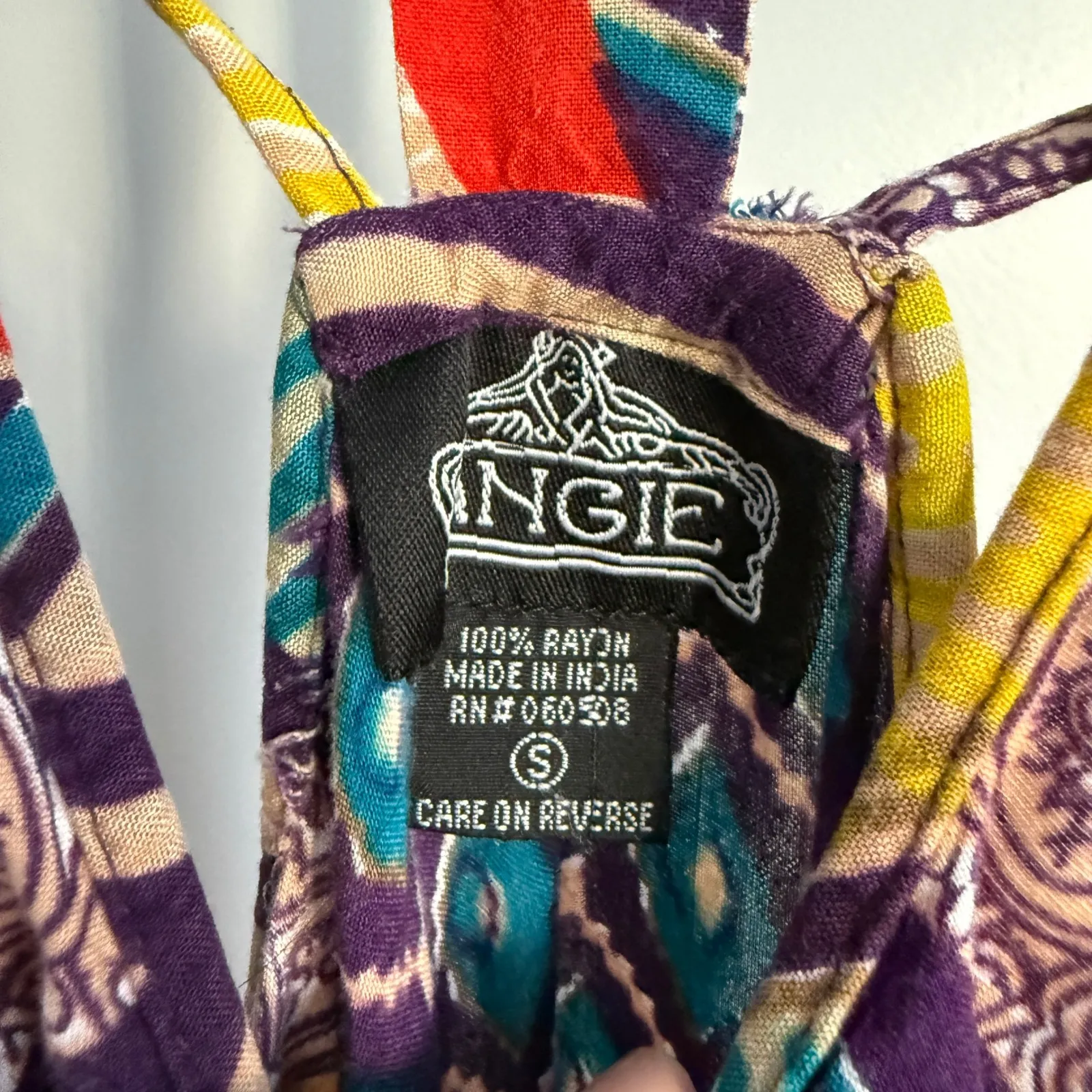 Angie Bohemian Mini Dress Colorful Paisley Print‎ Sleeveless Casual sz S - Image 3