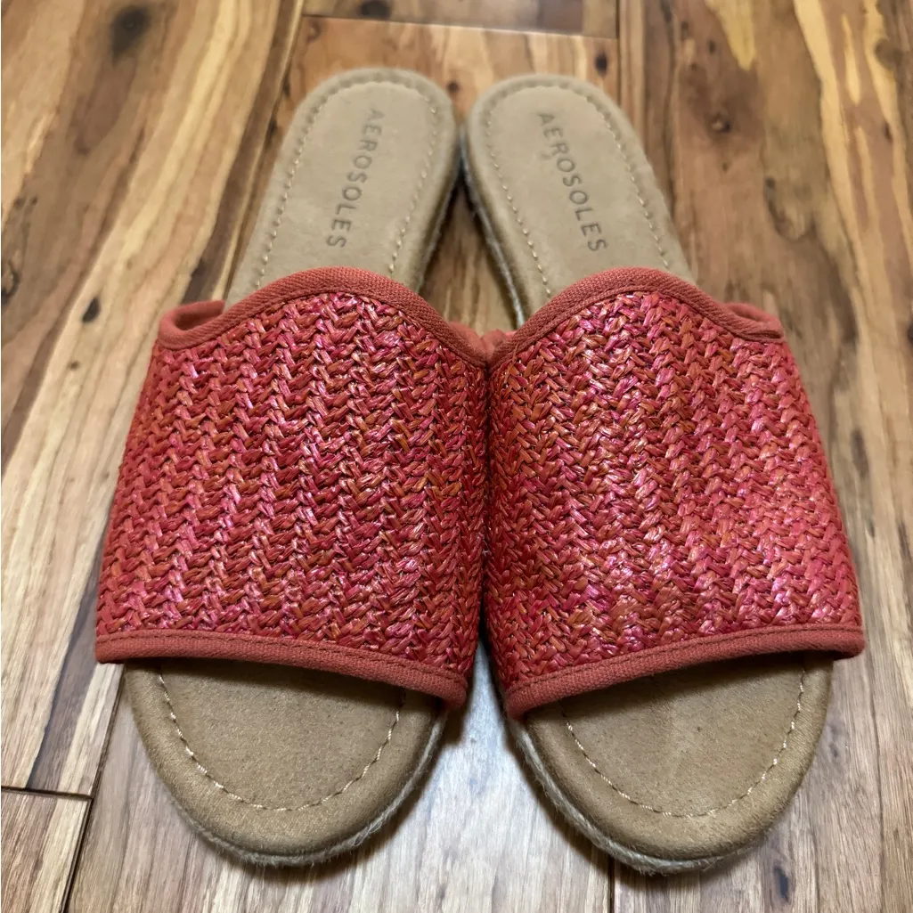 Aerosoles Denville Woven Slide Sandals Women's Flats‎ 9M Red Pink Size 9 - Image 2