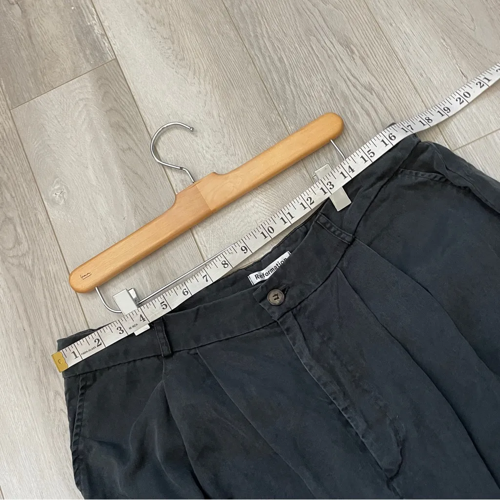 Reformation Mason Pant pleated wide leg womens Black (size 14) minimalist office - Image 8