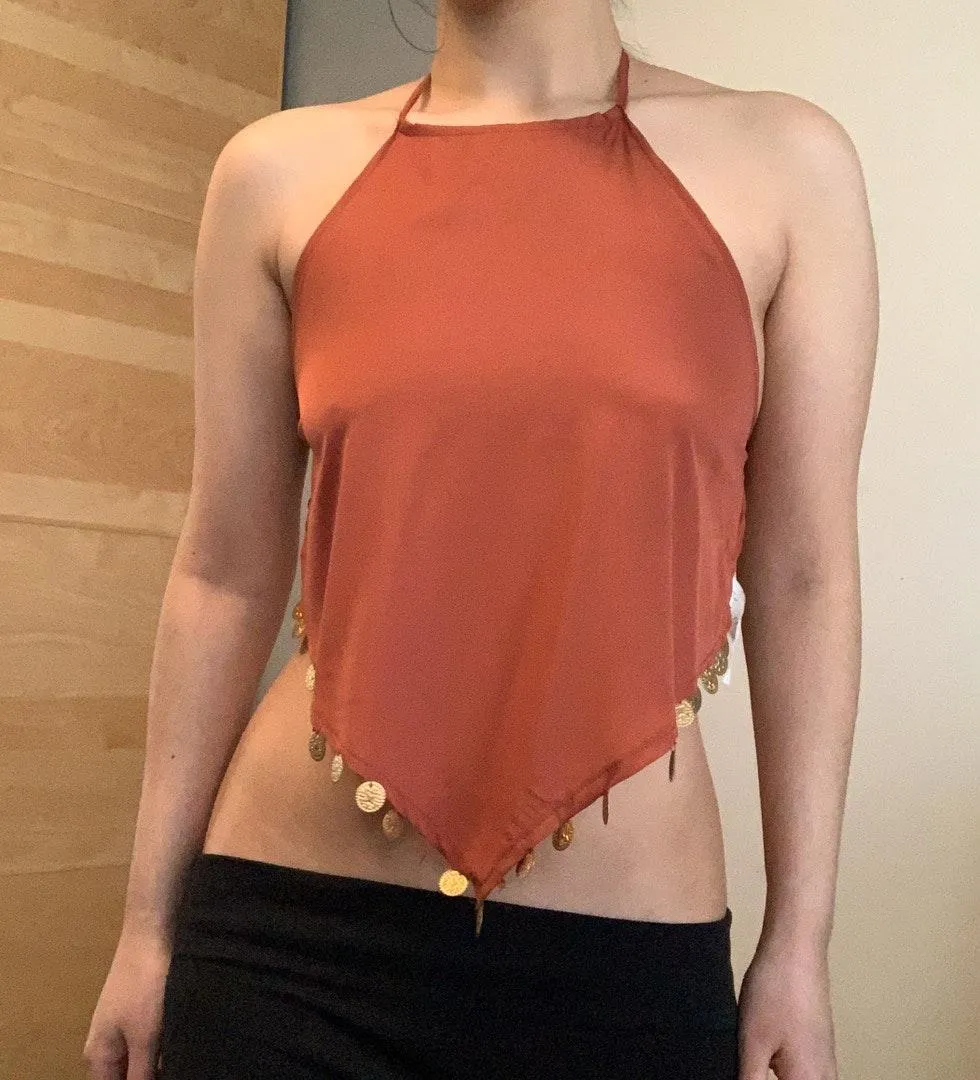 Coin trim triangle handkerchief scarf top - Image 7