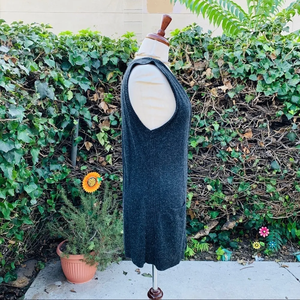 CAbi Sleeveless Charcoal Cardigan Sweater - Image 3