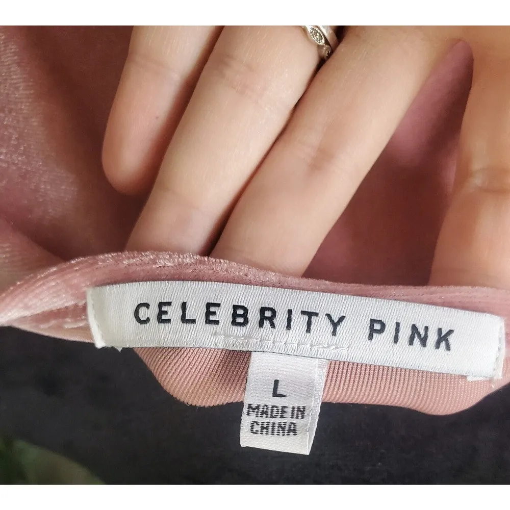 Celebrity Pink Womens Solid Polyester V-Neck Long Sleeve Casual Top Blouse Large - Image 10