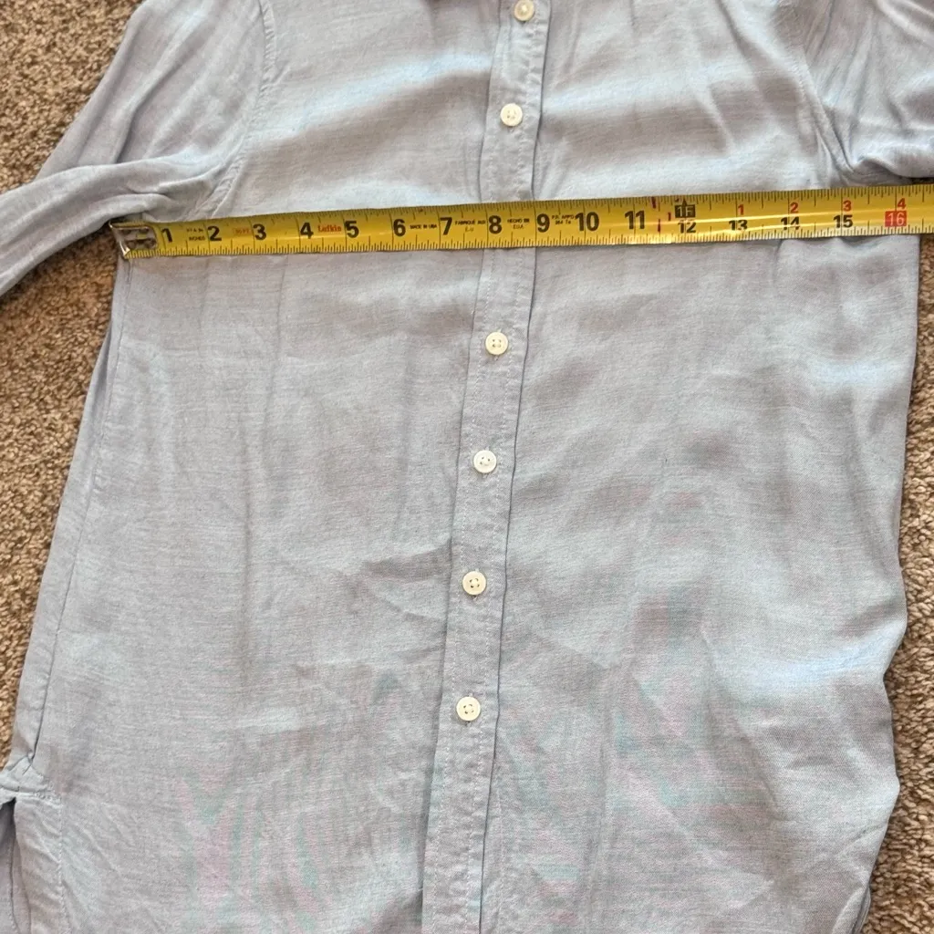 Banana Republic Parker Tunic Blue Button Down Shirt ClassicWardrobe XXS Preppy - Image 7