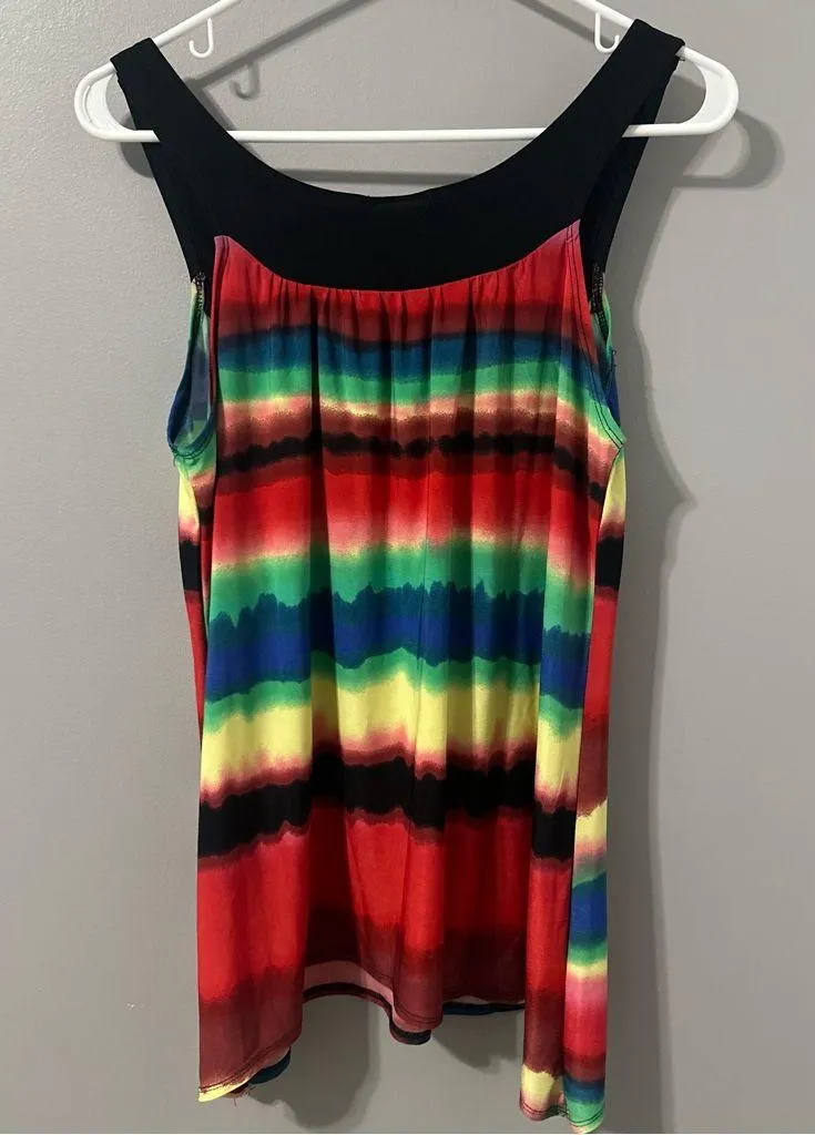 Promise Rainbow Striped Tank Top Red Size L - Image 4