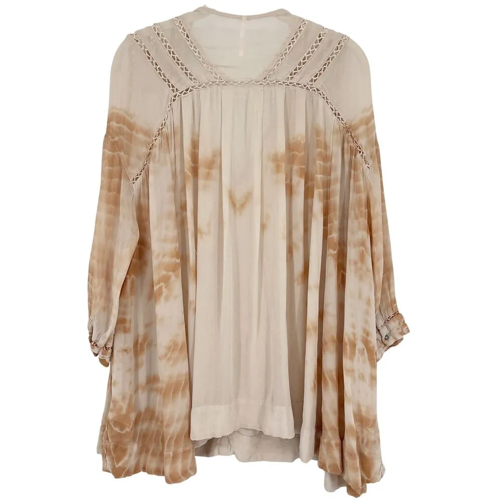 Free People 70s Boho Tie Dye Me Down Top Tunic Blouse Medium - Image 8