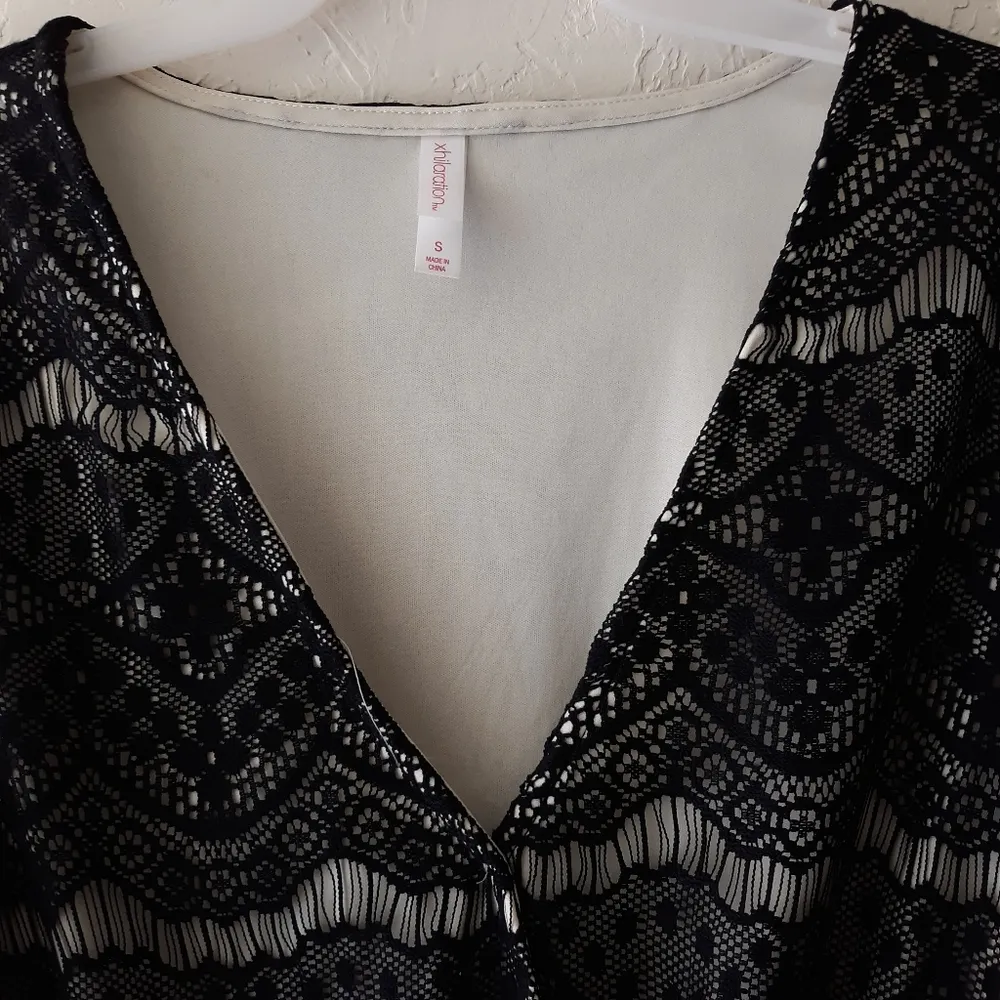 Women's Size Small Black Lace Romper Shorts - Image 3