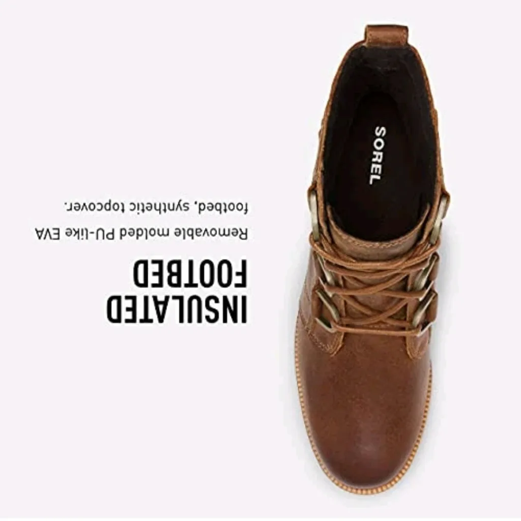 SOREL Cate Lace up Brown Leather Boots Women's 6 Waterproof Rubber Lug Sole - Image 12
