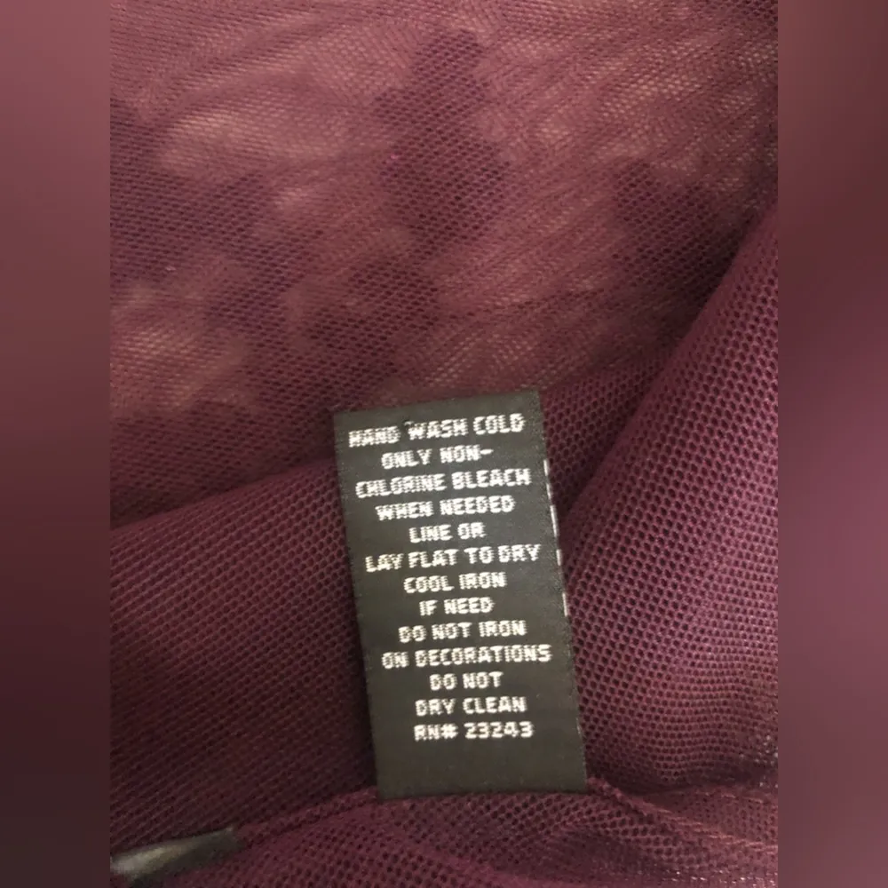 Amethyst NY & comp. Shear mesh top with beaded work  low V-neck - Image 3