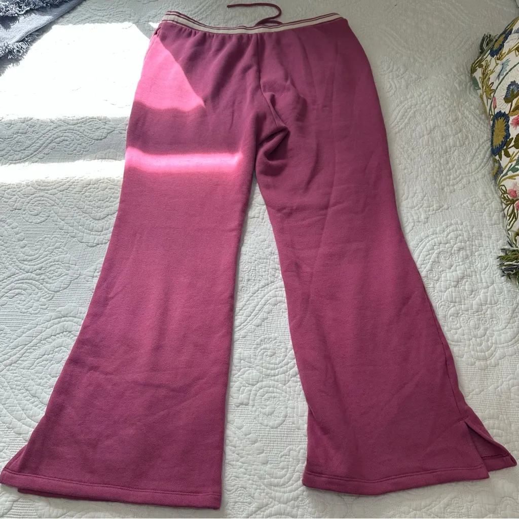 Victoria’s Secret PINK Split-Hem Flare Sweatpants. Large. Red Violet. NWT. - Image 9