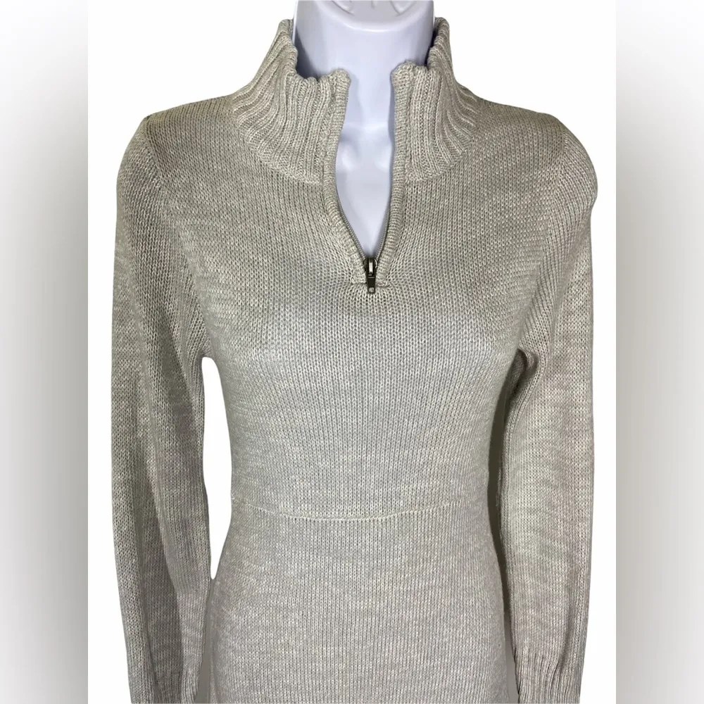 Soybu Gray Nordic Print Quarter Zip Long Sleeve Sweater Dress Women’s Size Large - Image 4