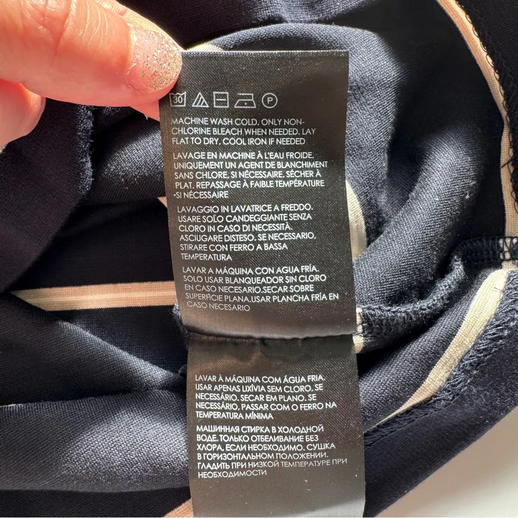 Club Monaco Twansia Stripe Side Tie Dress In White Mu Size X-Small - Image 8