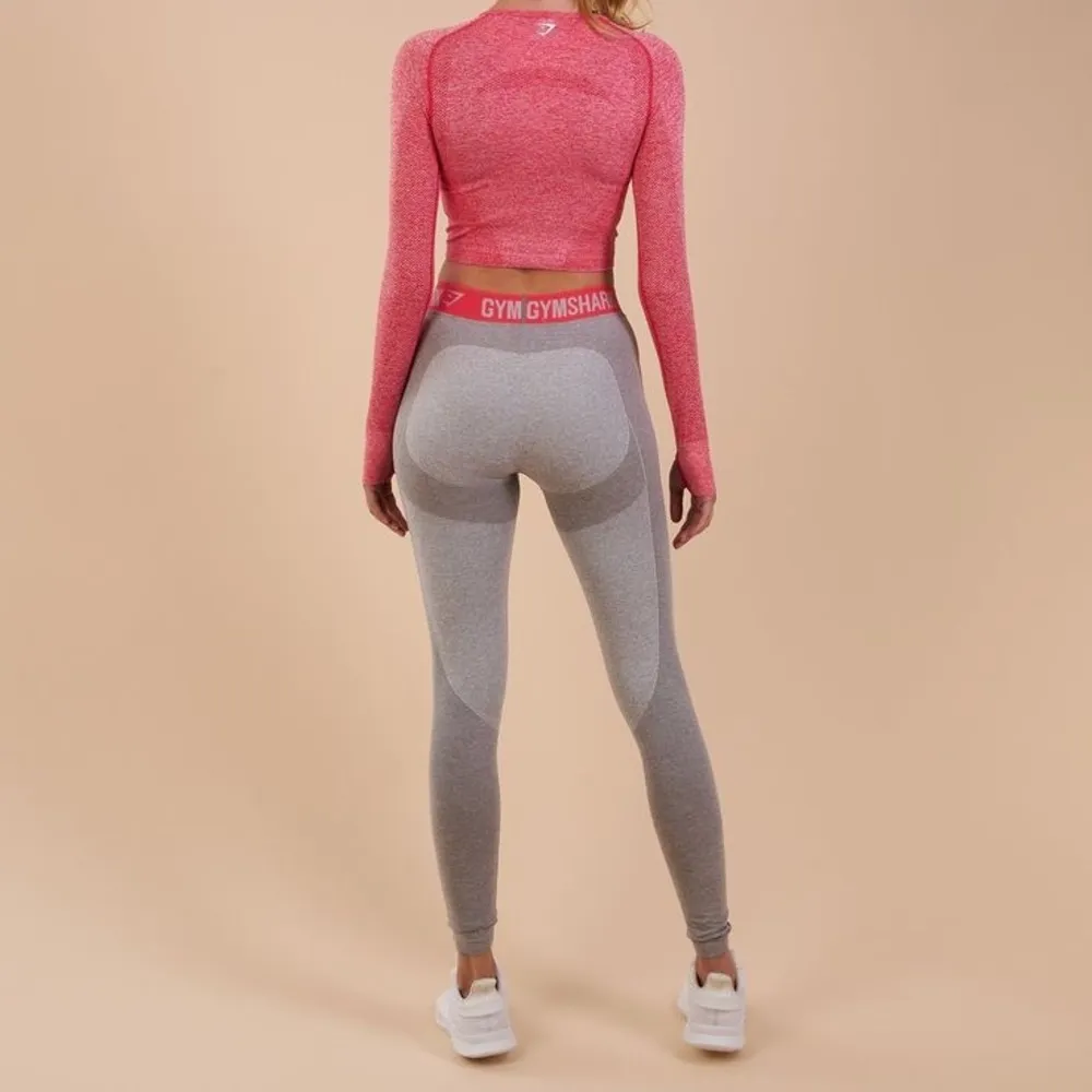 NWT Gymshark flex leggings light grey marl sherbet pink - Image 3
