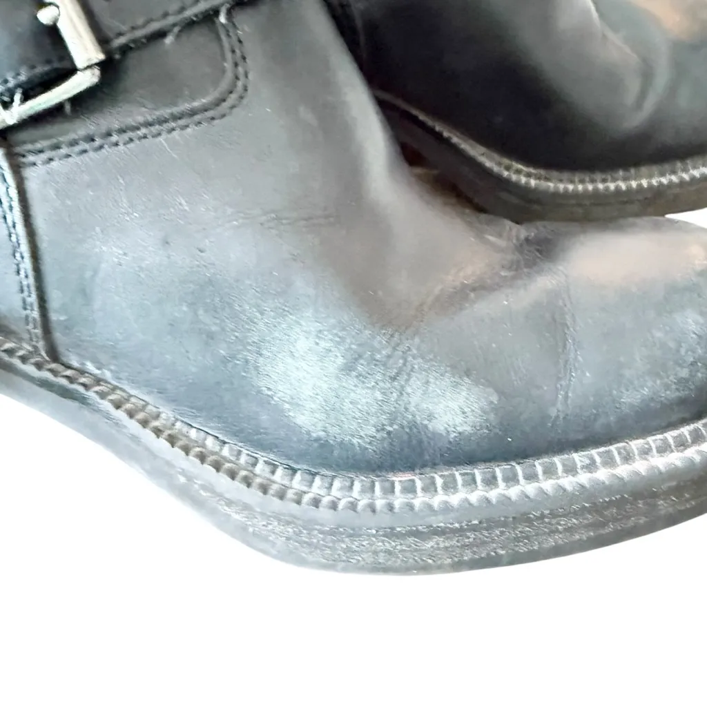 Harley Davidson Vintage Leather Platform Boots size 7.5 Black - Image 9