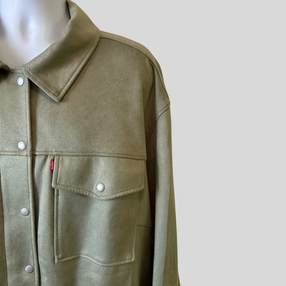 Levi's Strauss & Co MRSP $150.00 Women's Green Shirt Jacket Outerwear Size 4X - Image 4
