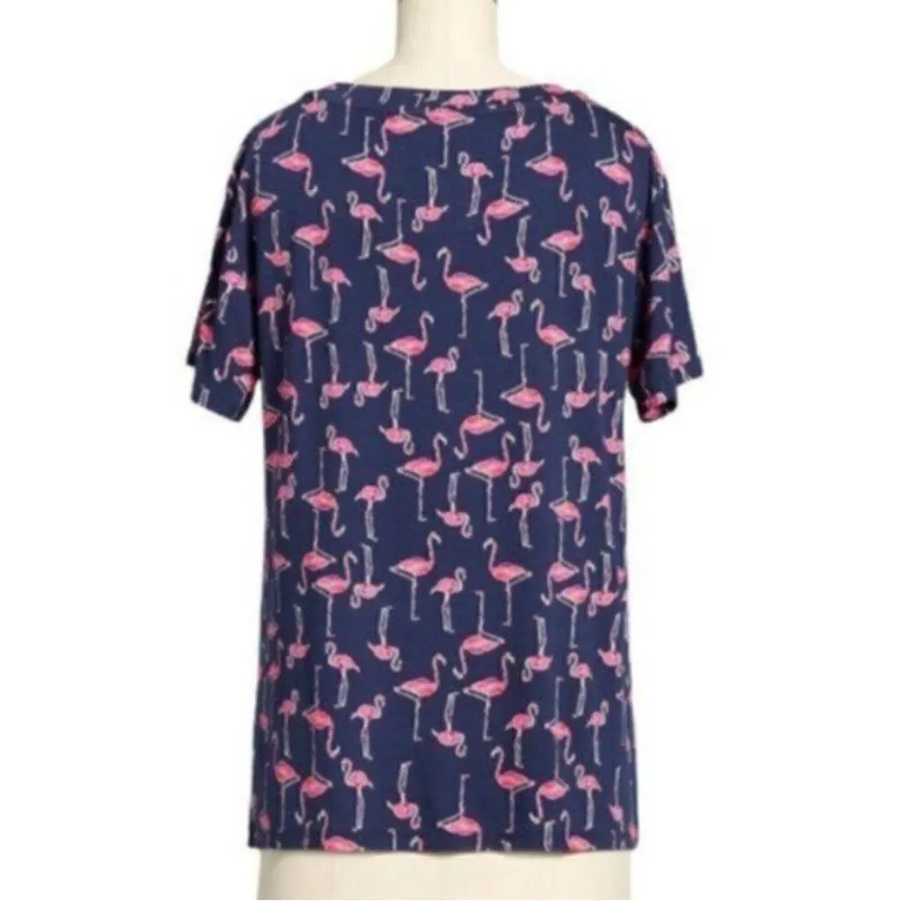 Modcloth Short Sleeve Instant Fit Relaxed Fit Tshirt Flaming Print Navy S NWT - Image 3