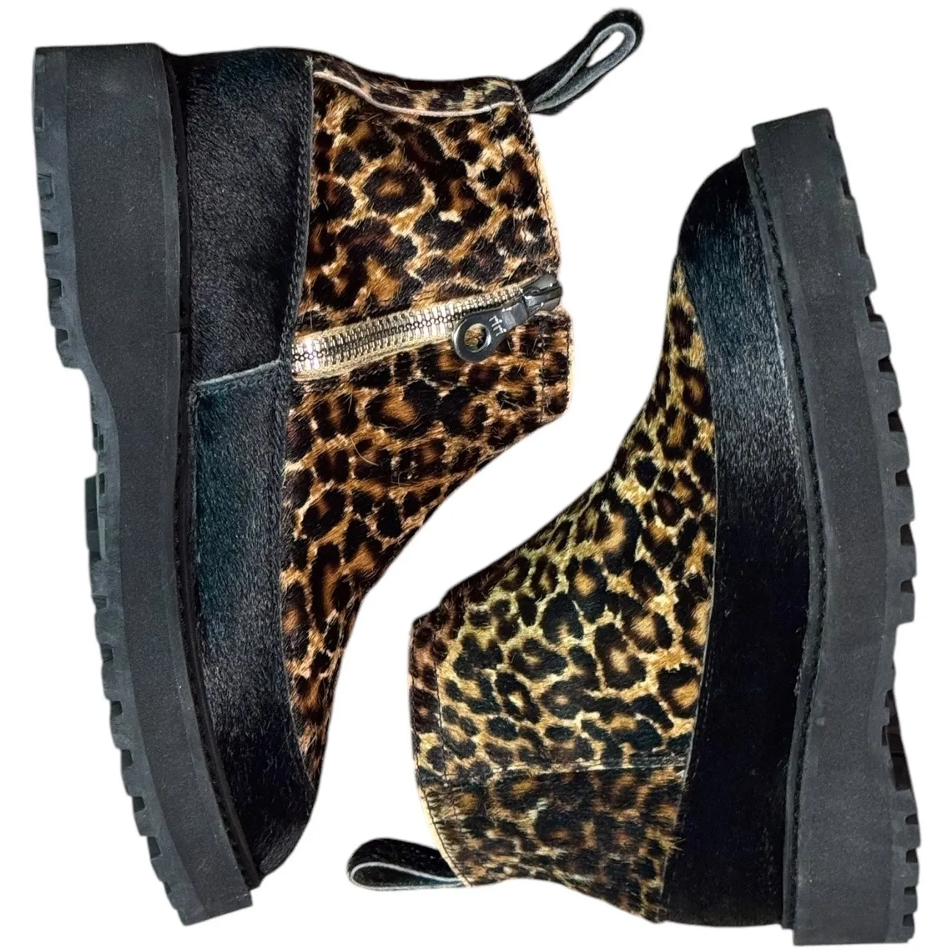 Kith x Diemme Everest Leopard Pony Hair Paderno Zip Boots black & brown Size 8 - Image 4