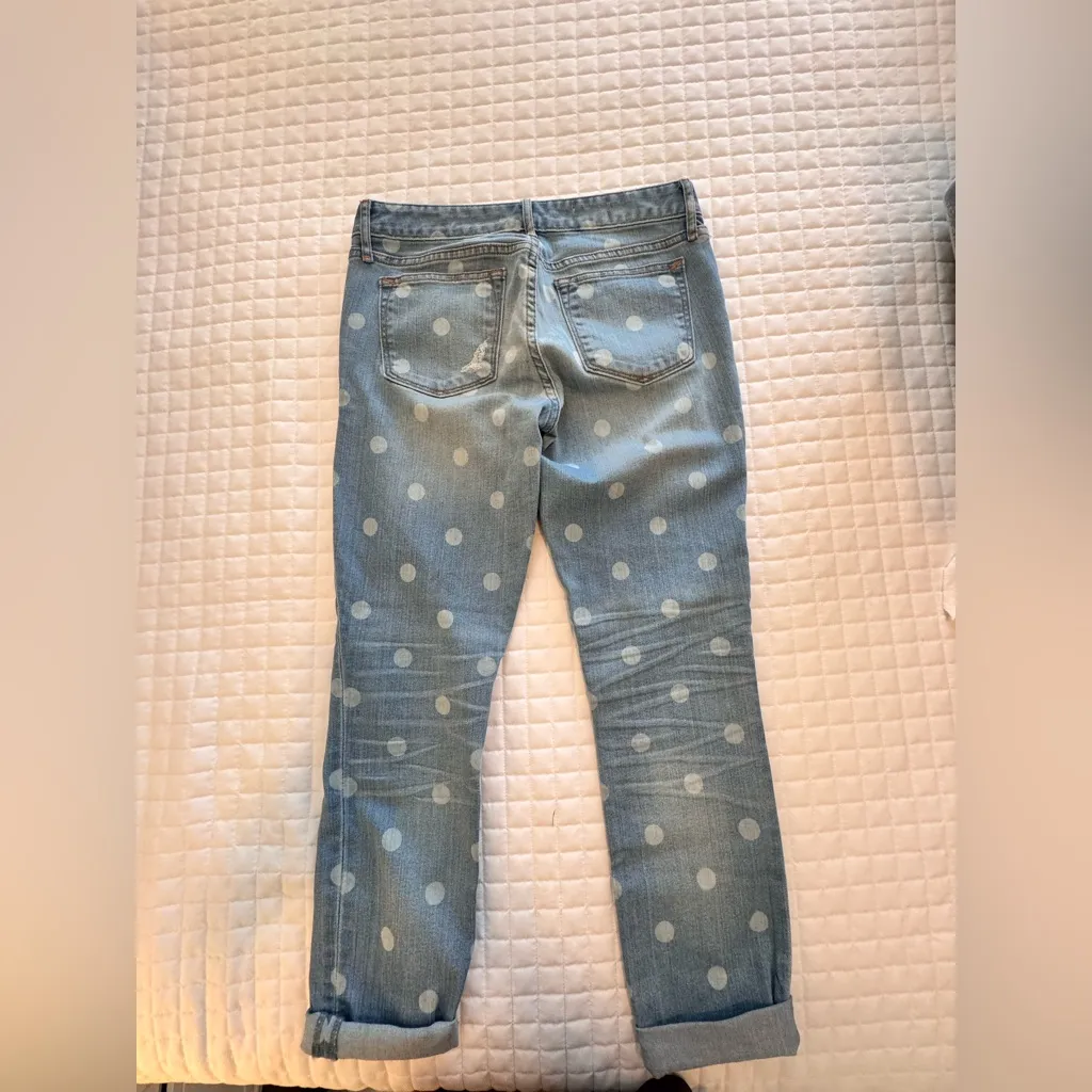 Gap  Light Blue Polka Dot Distressed Jeans - Image 2