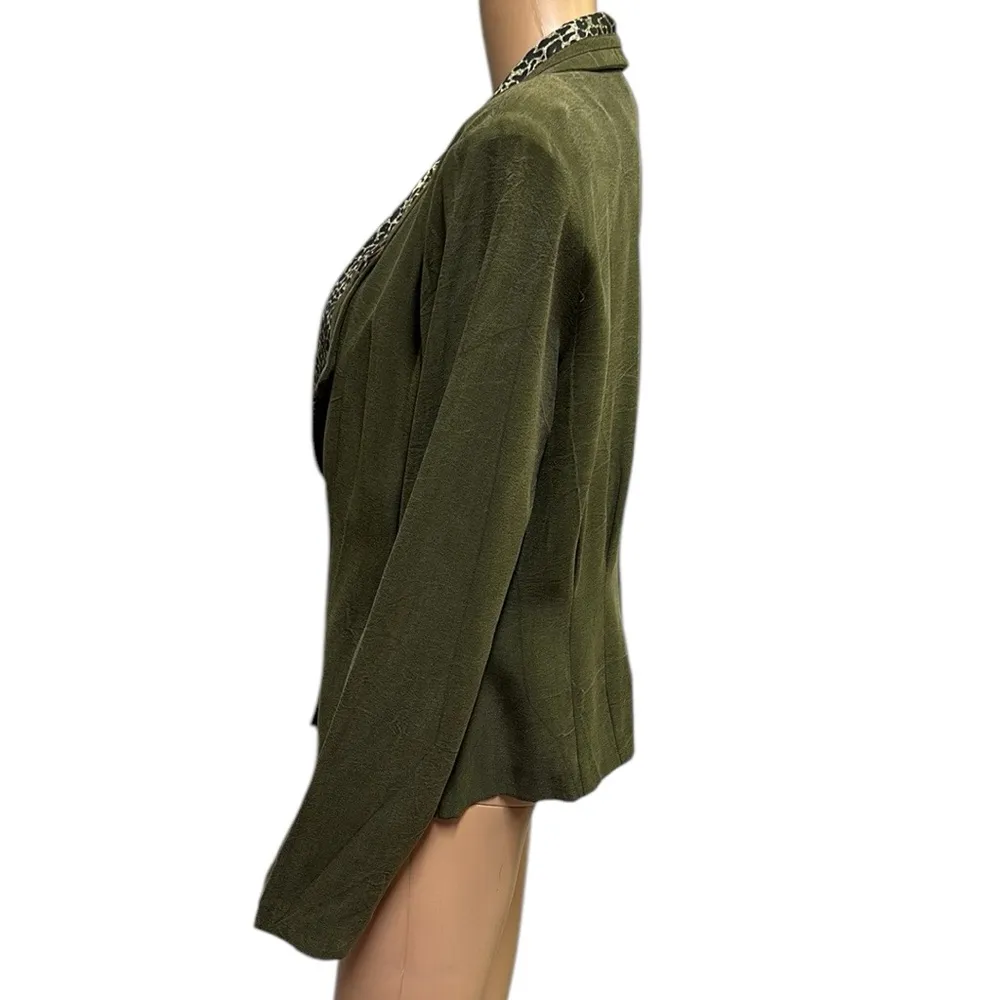 Vintage Marshall Rousso 2 Button Blazer Removable Chest Cover Shoulder Pads 14 Green - Image 8