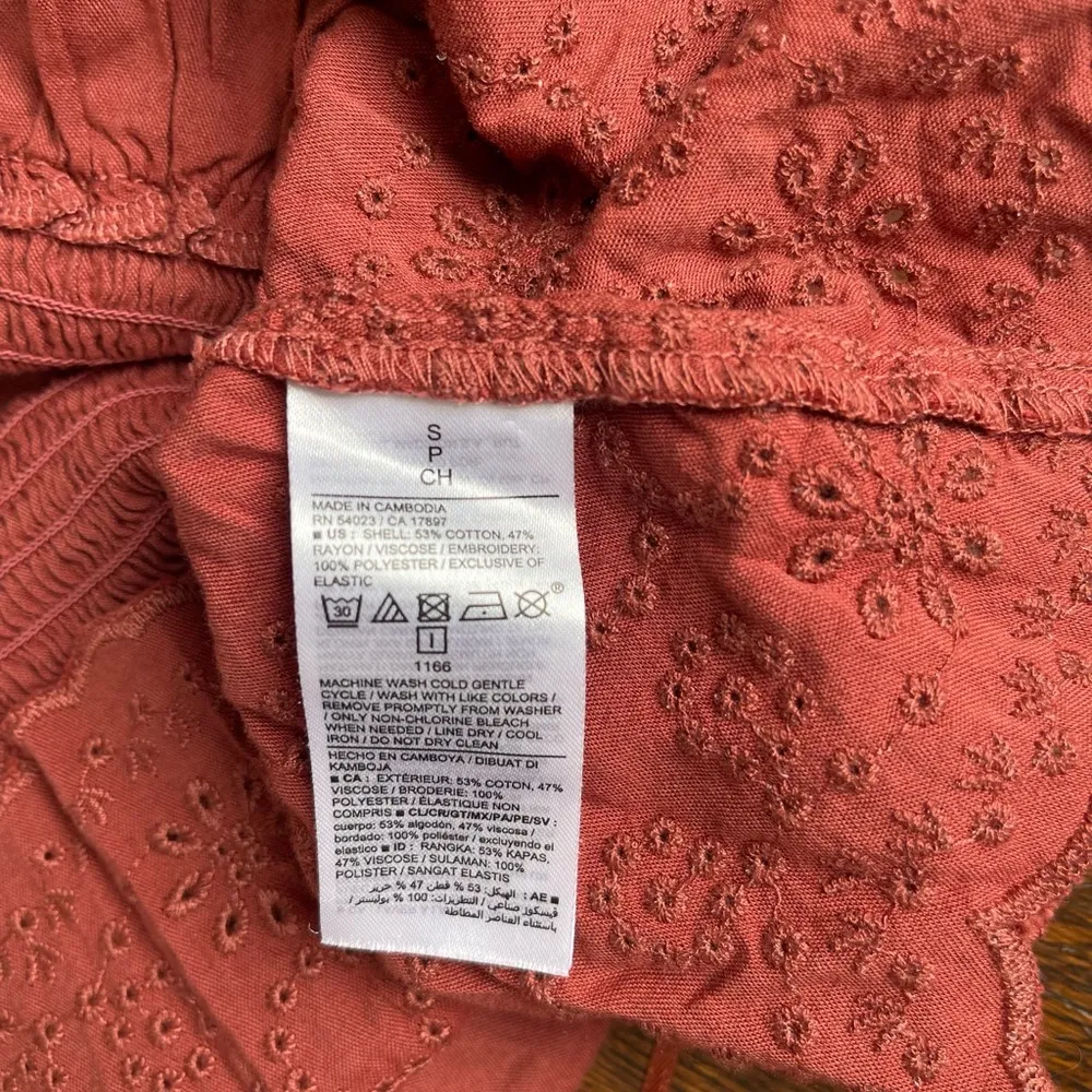 Old Navy rusty burgundy Wrap Peplum Blouse Long Sleeve - Image 5