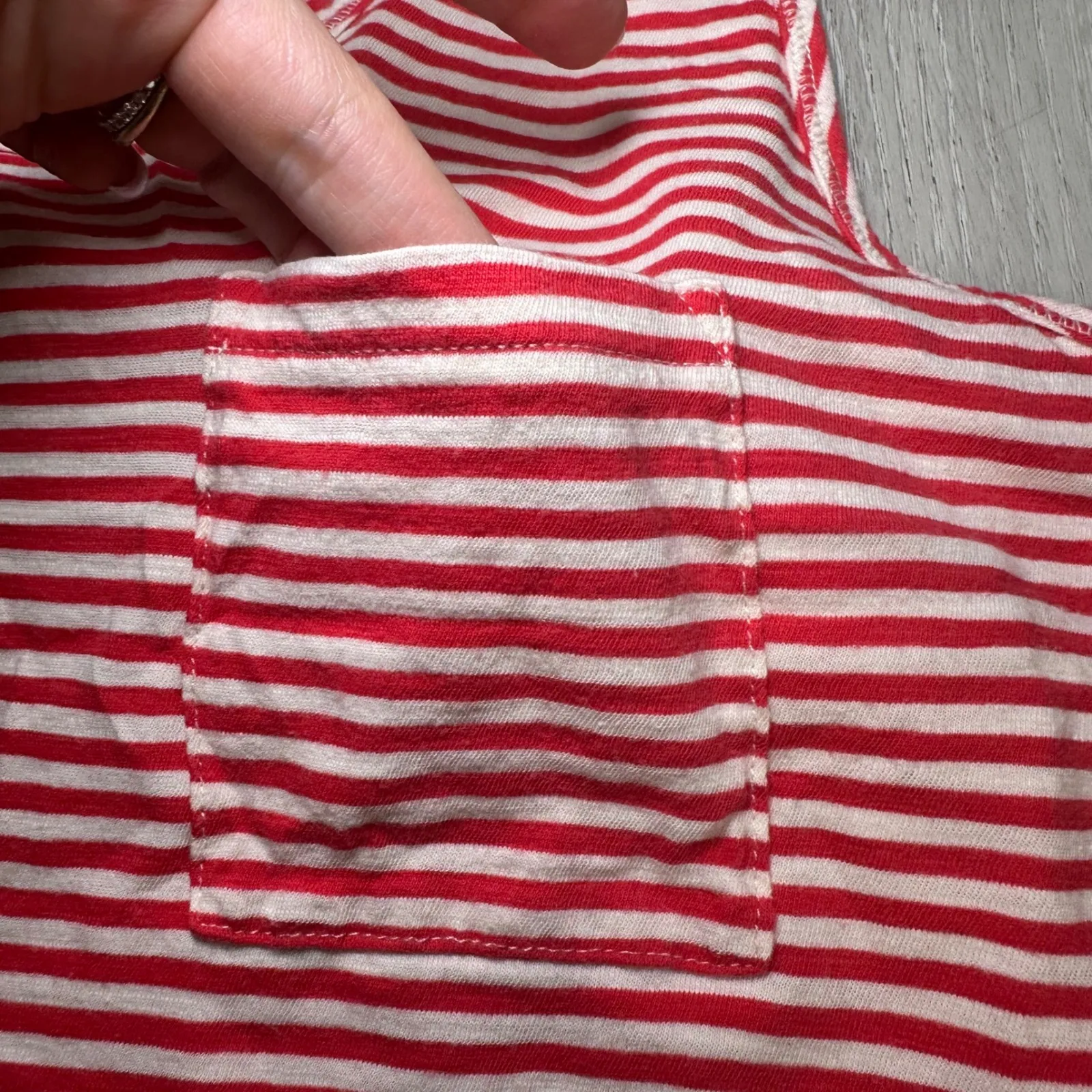 J crew factory nautical ride white striped tank top medium coastal shirt prep - Image 2