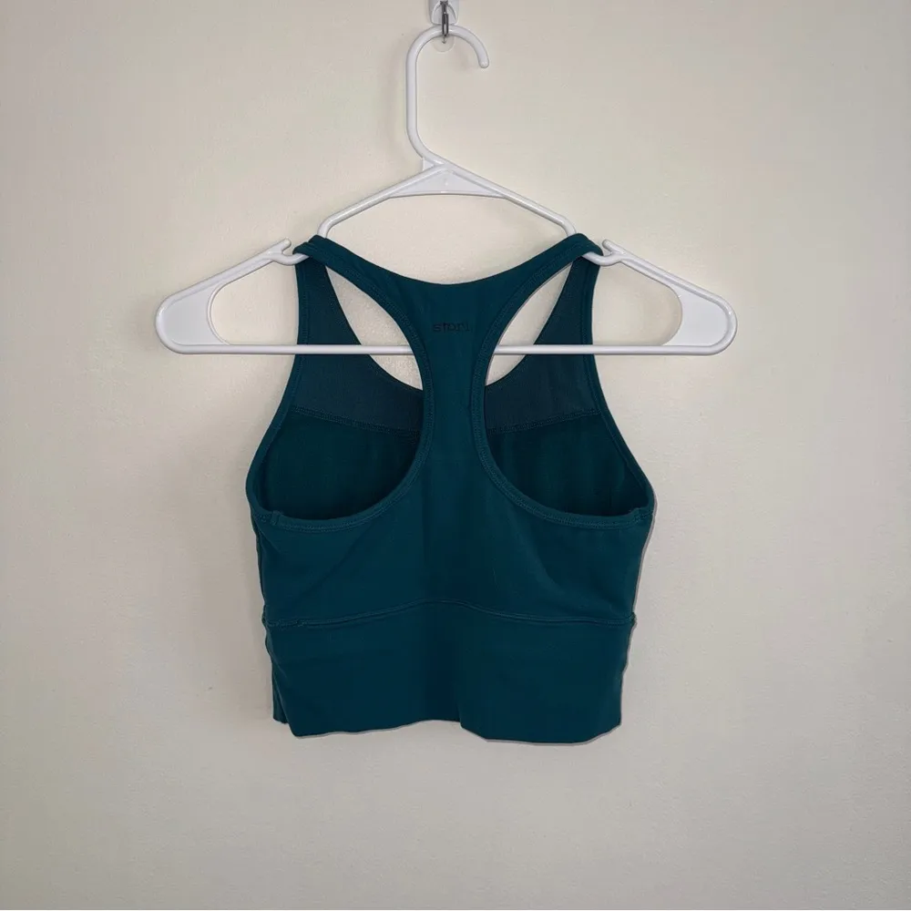 Stori Teal Longline Racerback Sports Bra Tank Top 2 - XS - Image 3