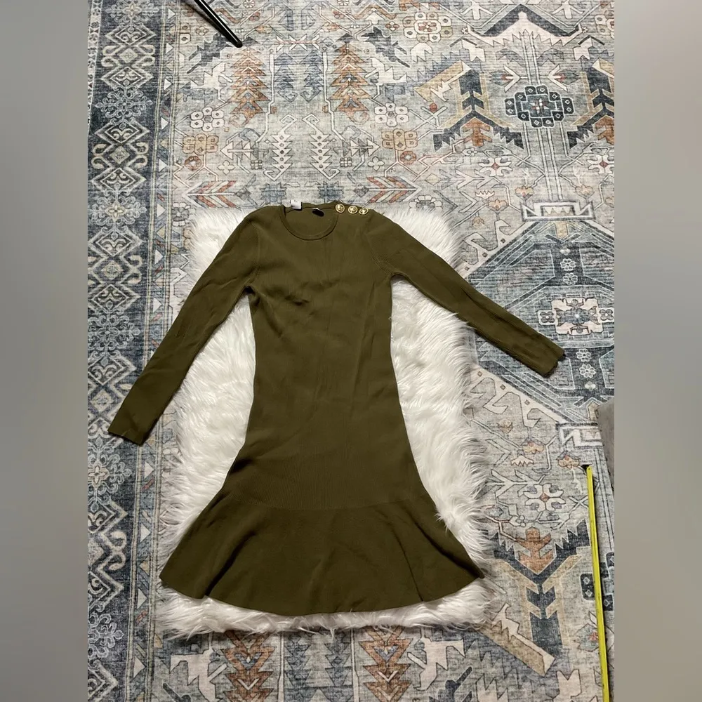 Derek Lam Crosby 10 Vanessa Ribbed Knit Flounce Dress - Image 6