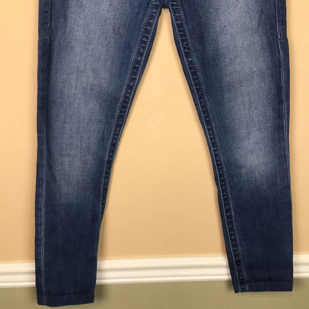 True Religion Women’s Flap Pocket Skinny Medium Wash Denim Jeans - Image 3