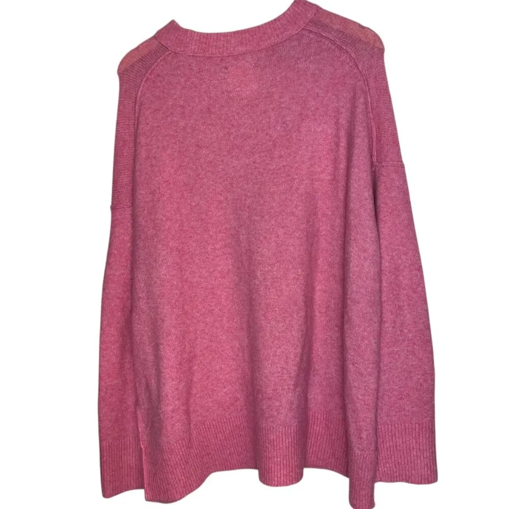 Aerie Women's L Unreal Sweater Country Pink Plush Comfy Cozy Oversized Casual - Image 3
