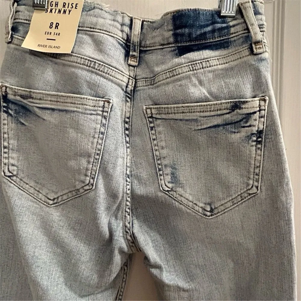 River Island Women's High Rise Skinny Jeans Light Denim Size 4 - Image 9