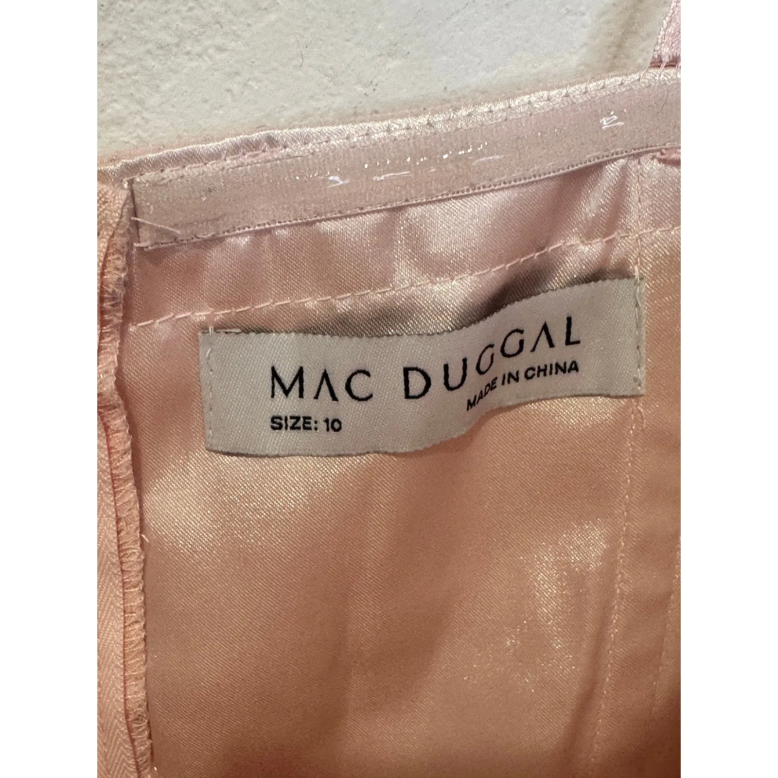 MAC DUGGAL Ice Pink Beaded High-Low Chiffon Strapless Sweetheart Dress size 10 - Image 8