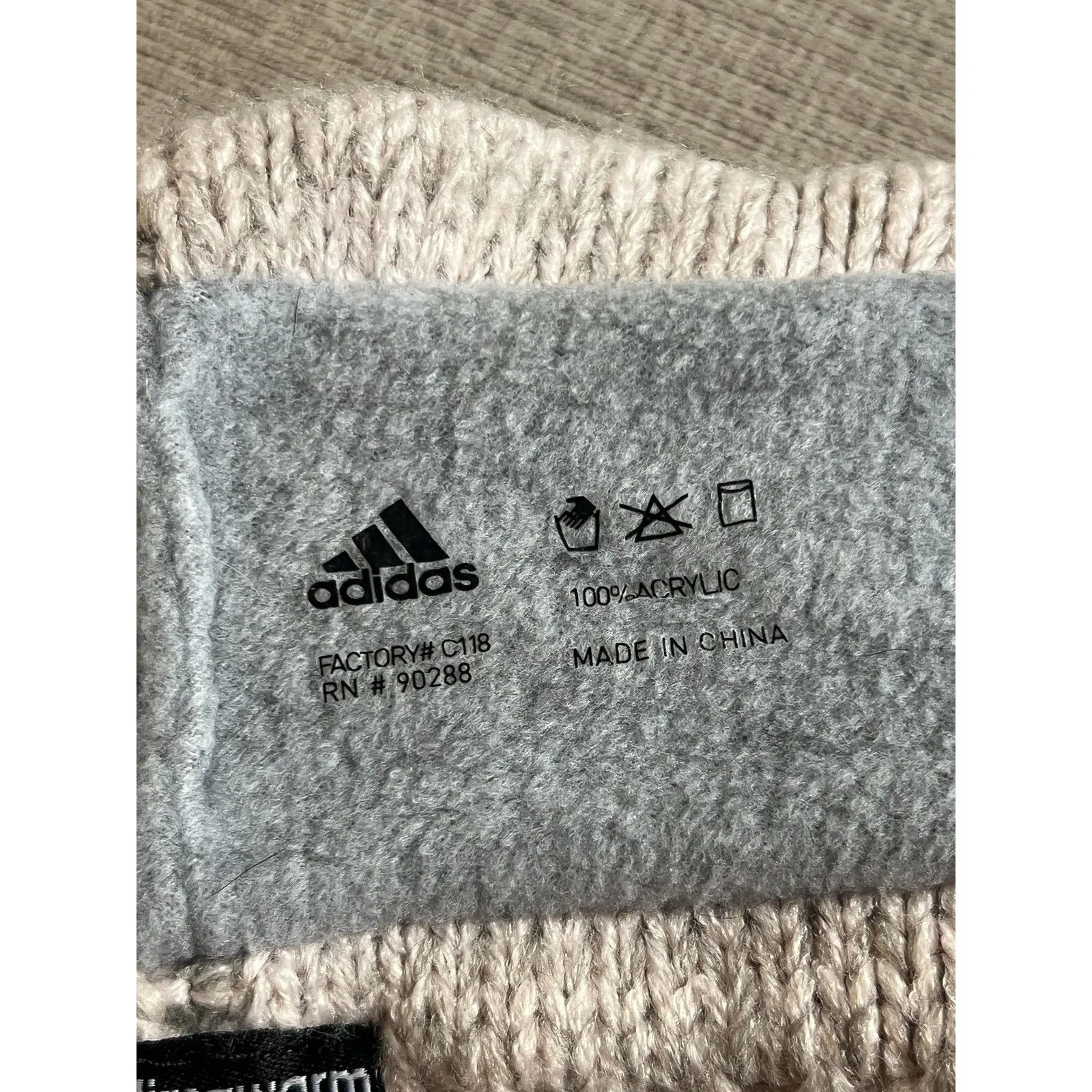 Adidas Headband Womens One Size Gray Knit Climawarm Fleece Lined Ear Warmer - Image 4