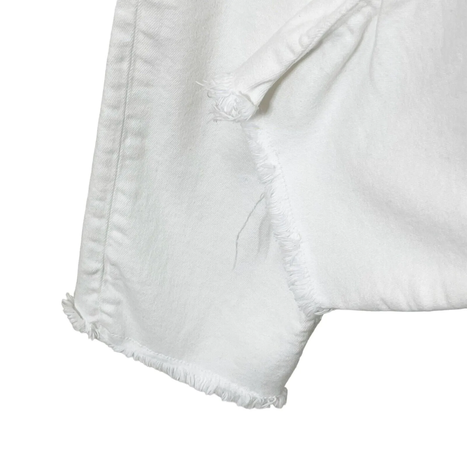 Zadig & Voltaire Ava Frayed Hem Jeans Women’s Size 24 White Low Rise Cropped Zip - Image 5