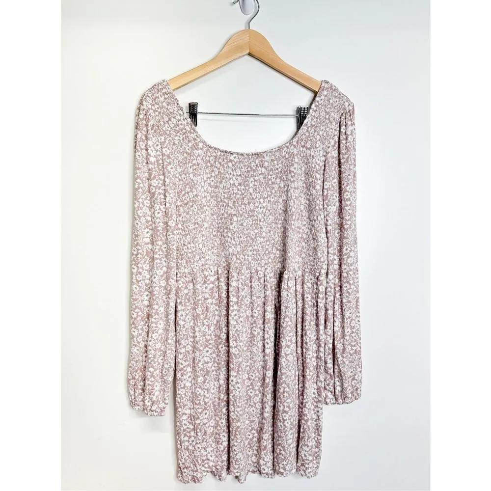 True Craft Dress Blouson XL Sleeve Floral Printed Smocked Mini Dress - Image 3