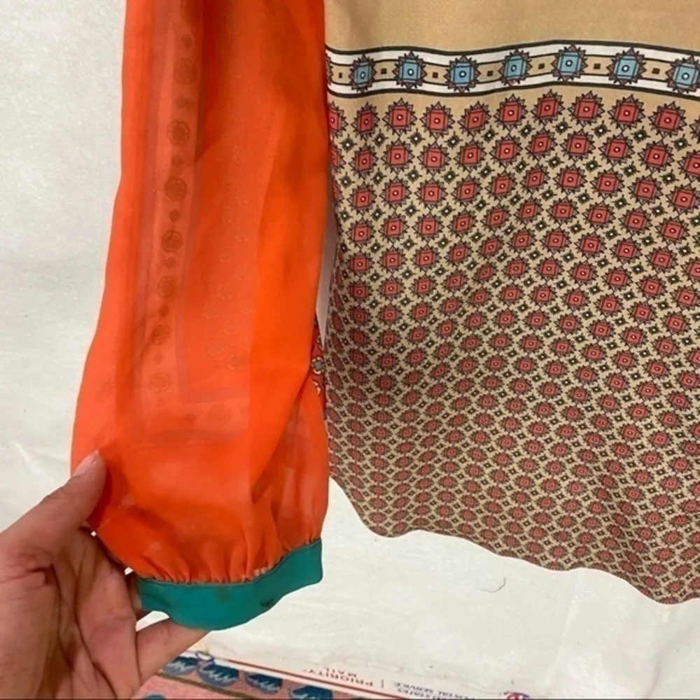 Clover Canyon  Lightweight Multicolored Printed Long Sleeve‎ Blouse - Image 13