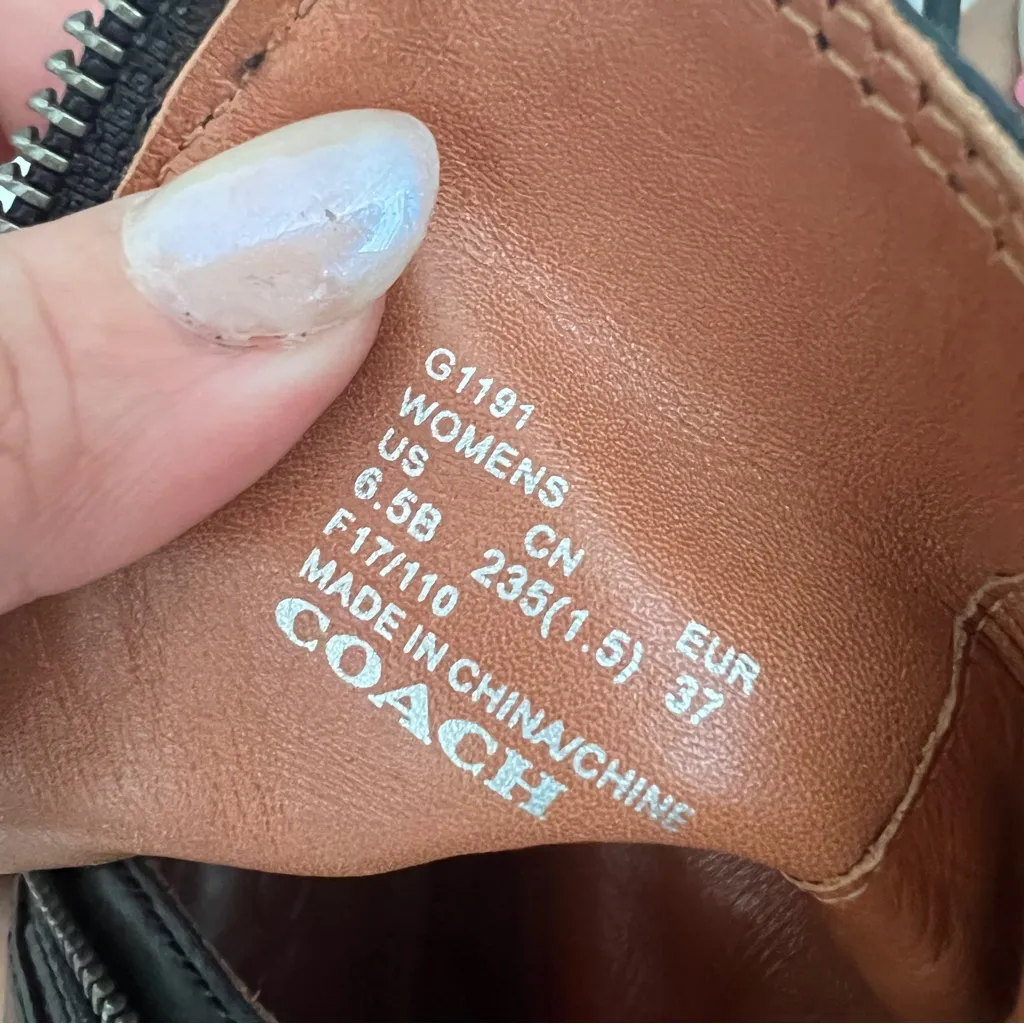 COACH Moto Bootie Heel LEATHER ankle boots size 6.5 - Image 14