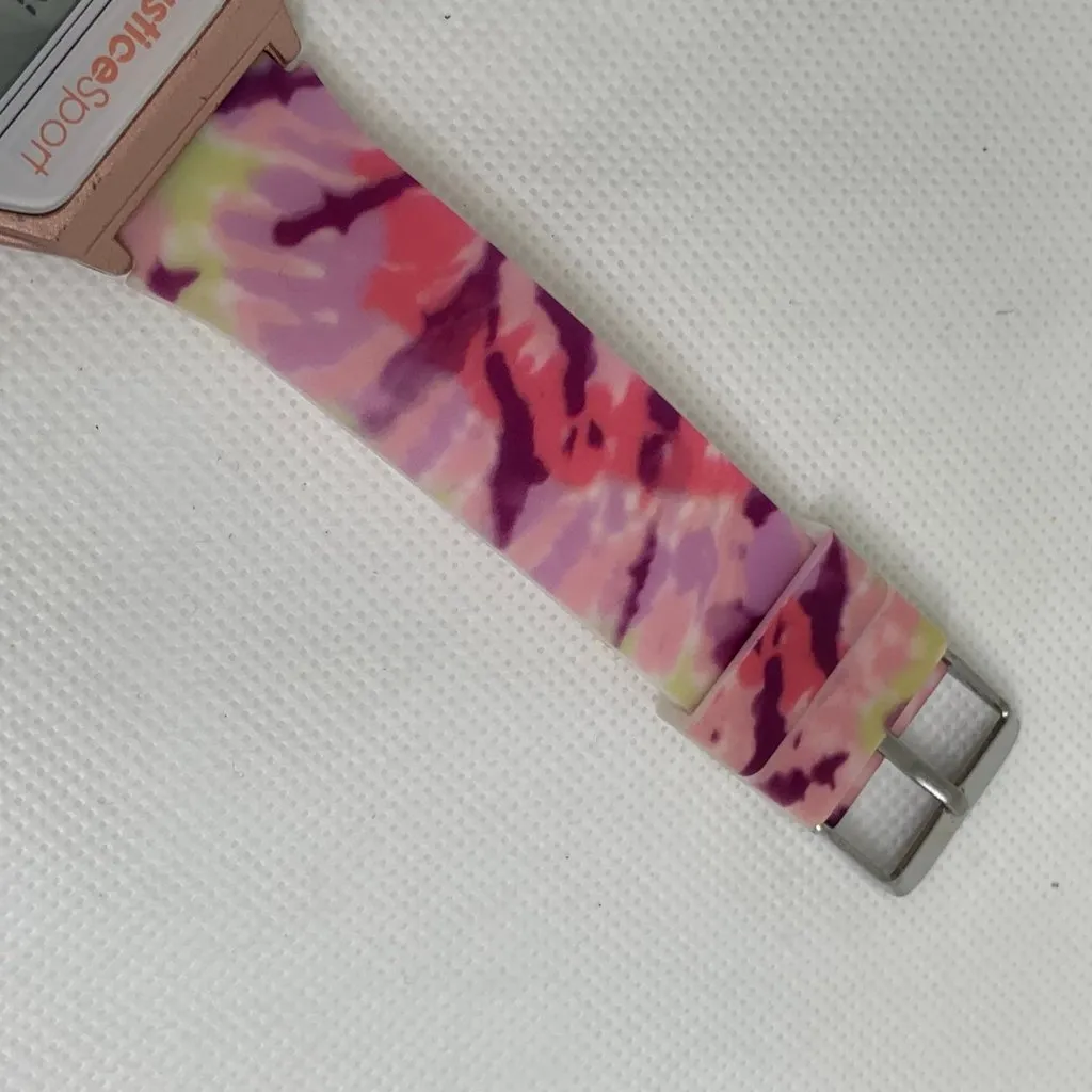 Justice sports digital women watch 33mm alarm chrono pink silicone band running - Image 4