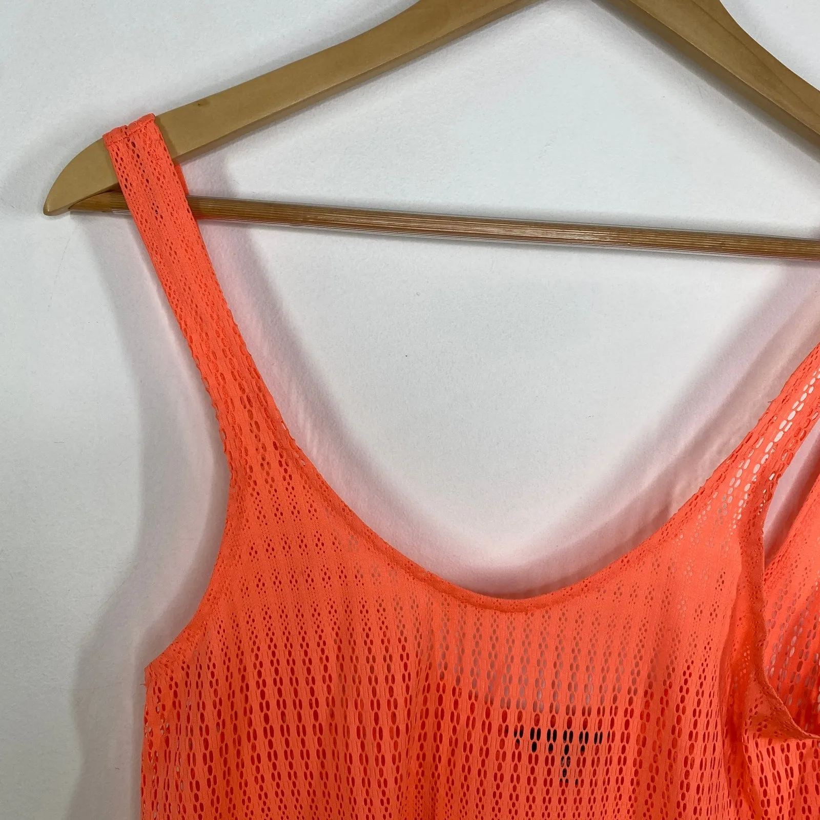 Hurley Neon Orange Scoop Neck Sleeveless Knit Tank Top Women's Size X-Small XS - Image 3