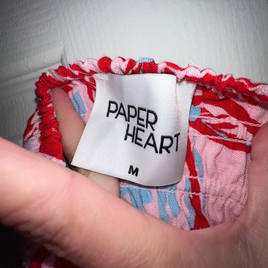 Paper heart M Linen blend floral Print Maxi Skirt Anthropologie Valentines - Image 3