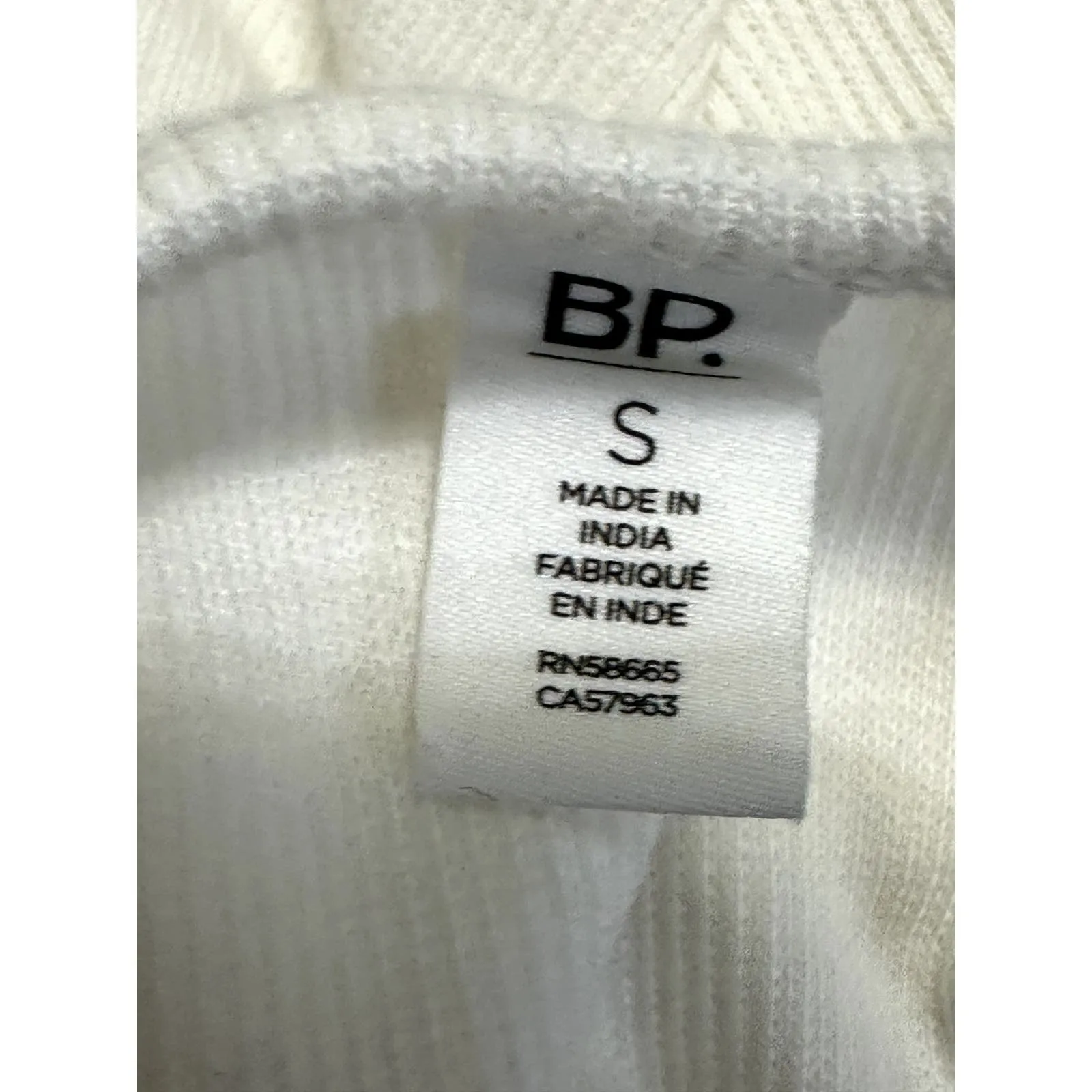 BP. Henley Crop Tank 3-Snap Button Ribbed Knit Fabric Sleeveless White S NWOT - Image 9