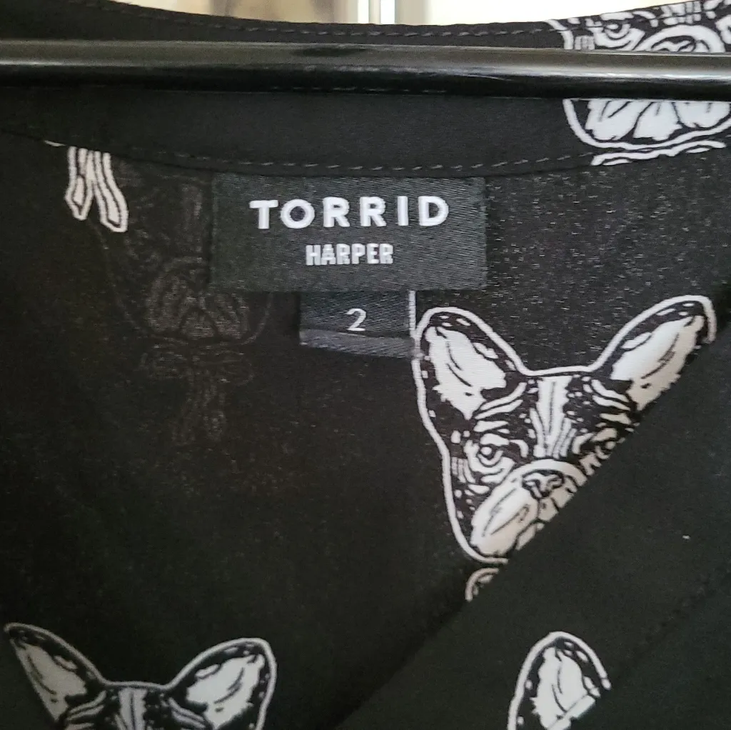 Torrid Harper black sleeveless French Bulldog shirt 2 - Image 5