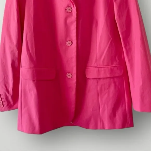 Samsoe Samsoe Iris‎ Blazer Honeysuckle Pink Size Large Oversized Cotton Jacket - Image 8