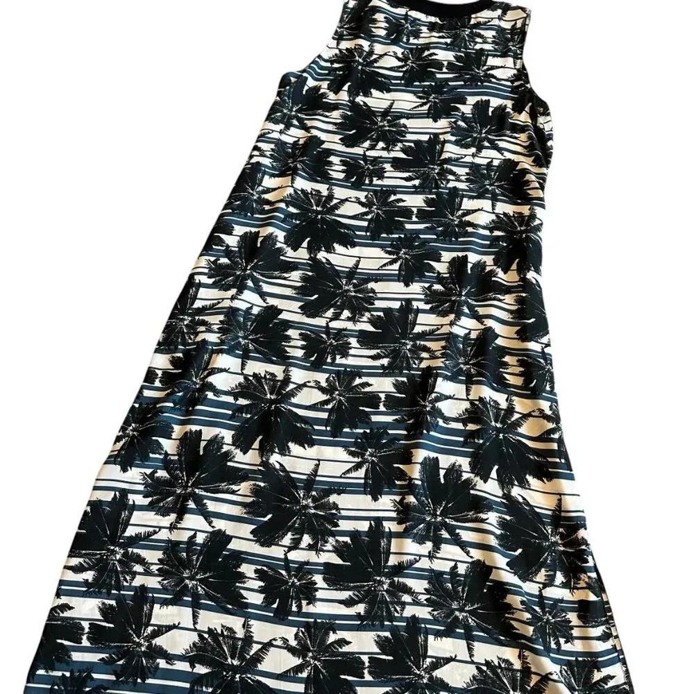 L'Agence Palm Tree Tropical Print Dress Maxi Sleeveless Lightweight Size Small - Image 10