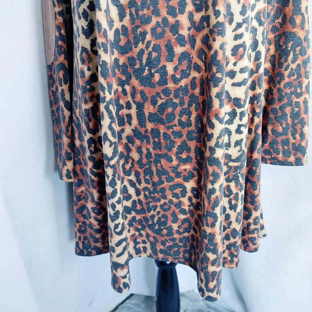 Curvy The Wild One Leopard Print Dress Brown Size XL - Image 8
