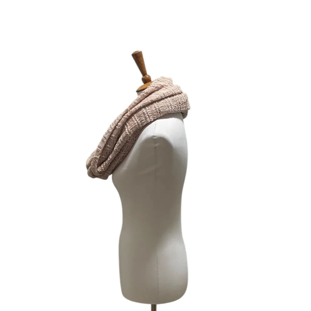 Chunky Knit Infinity Scarf Pink One Size - Image 7