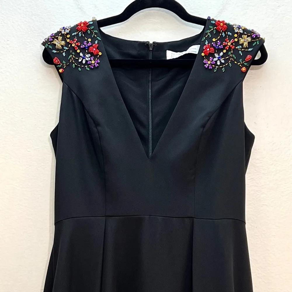 Mac Duggal Ieena 26540 Floral Beaded Accented Plunge Neck Gown - Image 4