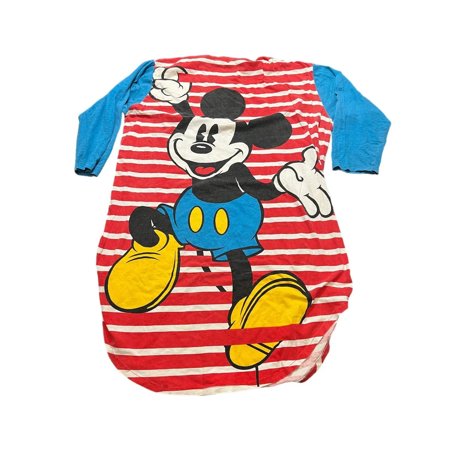 RARE Vintage Mickey‎ Mouse Disney Single Stitch Nigh Gown Shirt AOP OS Red Size L - Image 3