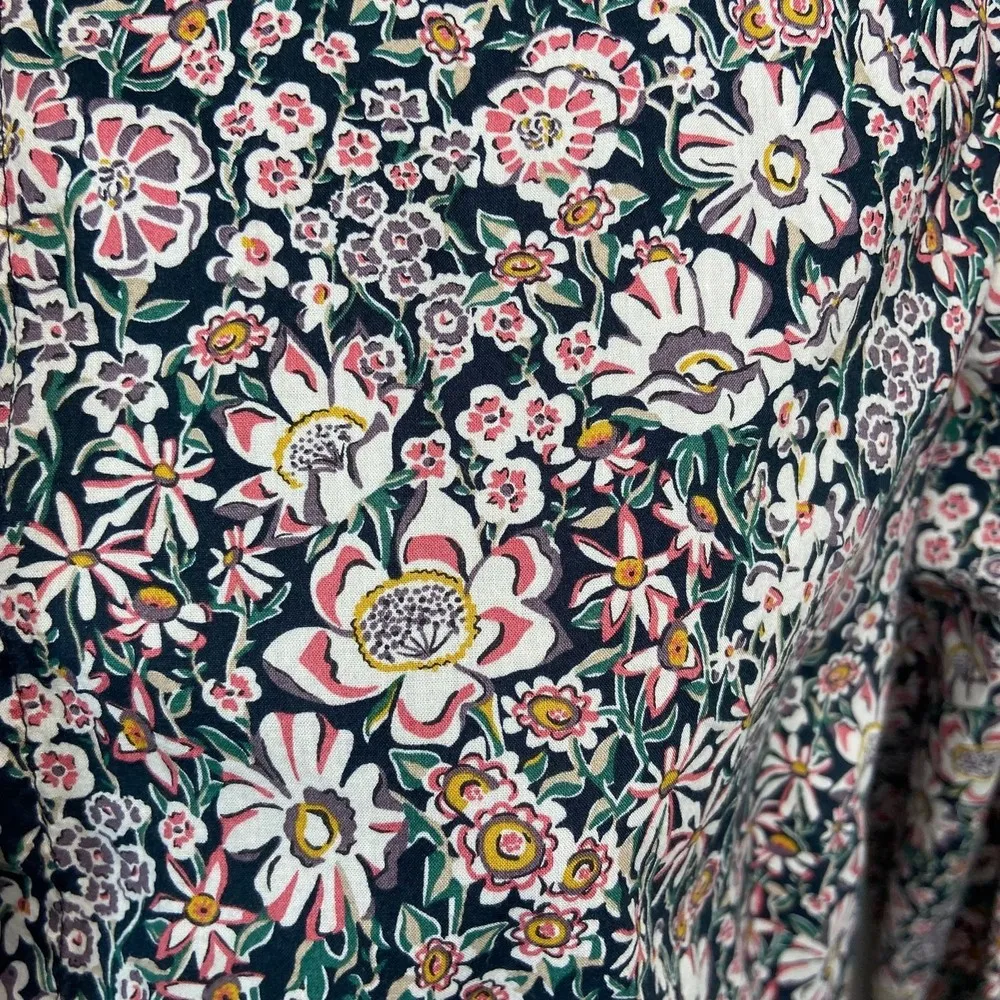 J Crew Floral Blue Pink Liberty Fabric Long Sleeve Button Down Blouse Size 6 - Image 4